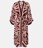 Poupette St Barth Erica printed satin kaftan