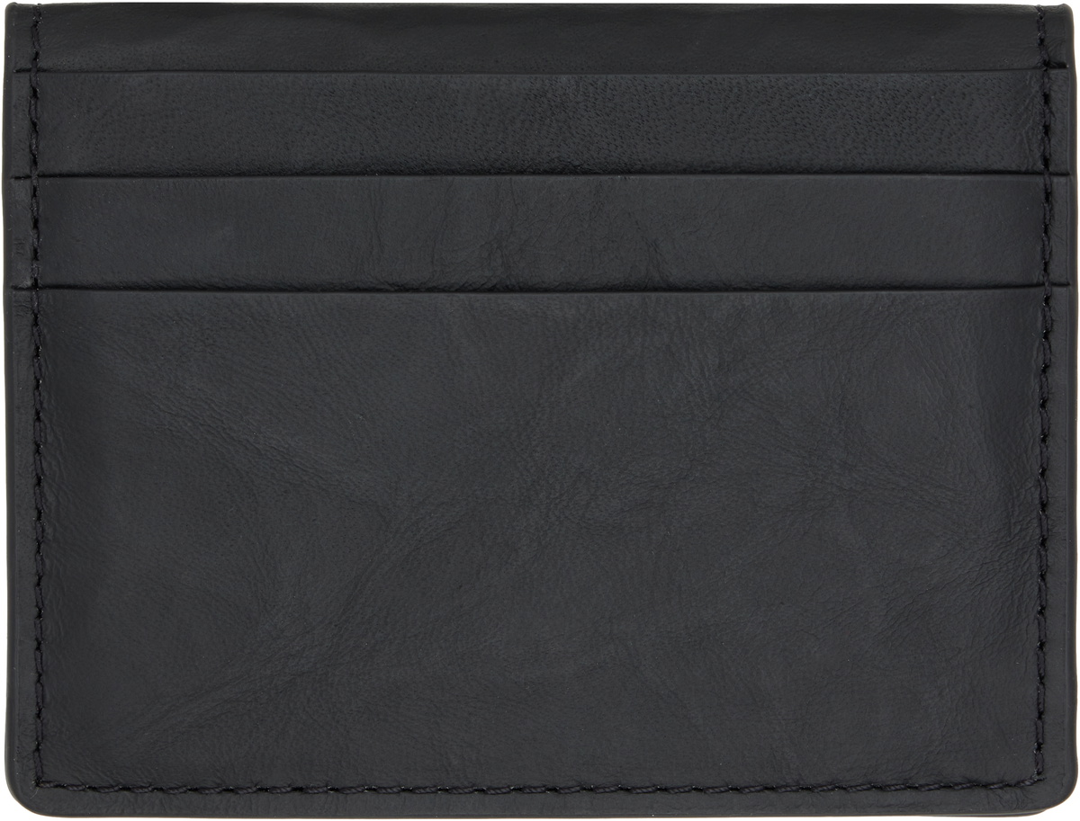 Y-3 Black Logo Leather Card Holder