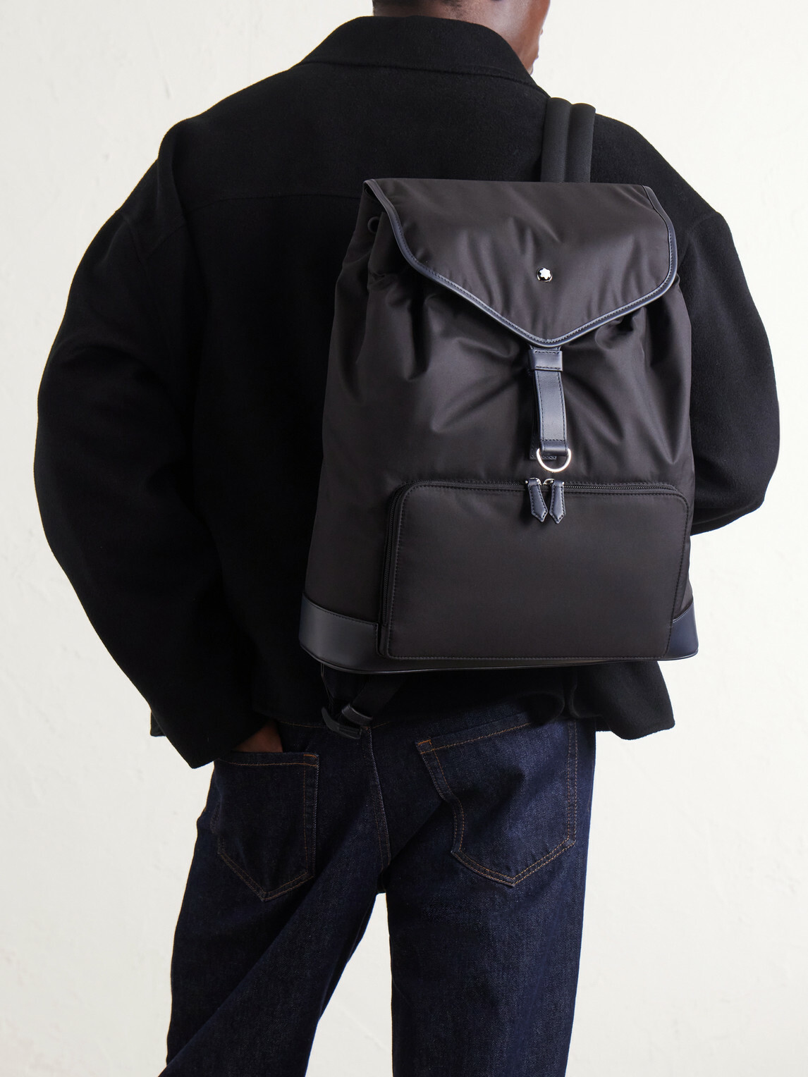 Montblanc - Panorama Leather-Trimmed Shell Backpack