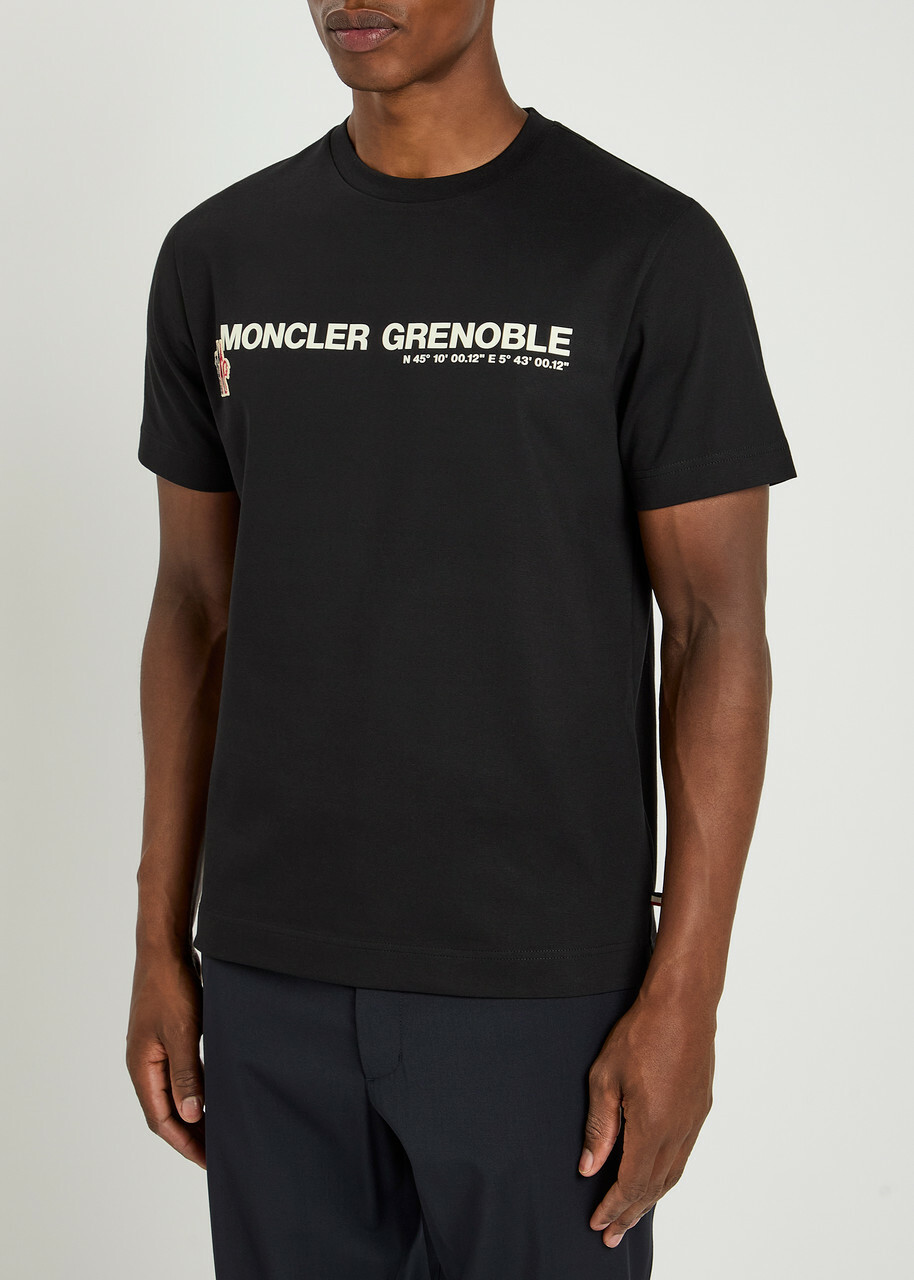Moncler Grenoble Logo-appliquéd Stretch-cotton T-shirt Black