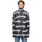 Balenciaga Black and White 3D Scribble Logo Turtleneck