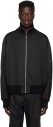 MM6 Maison Margiela Black Zip Bomber Jacket