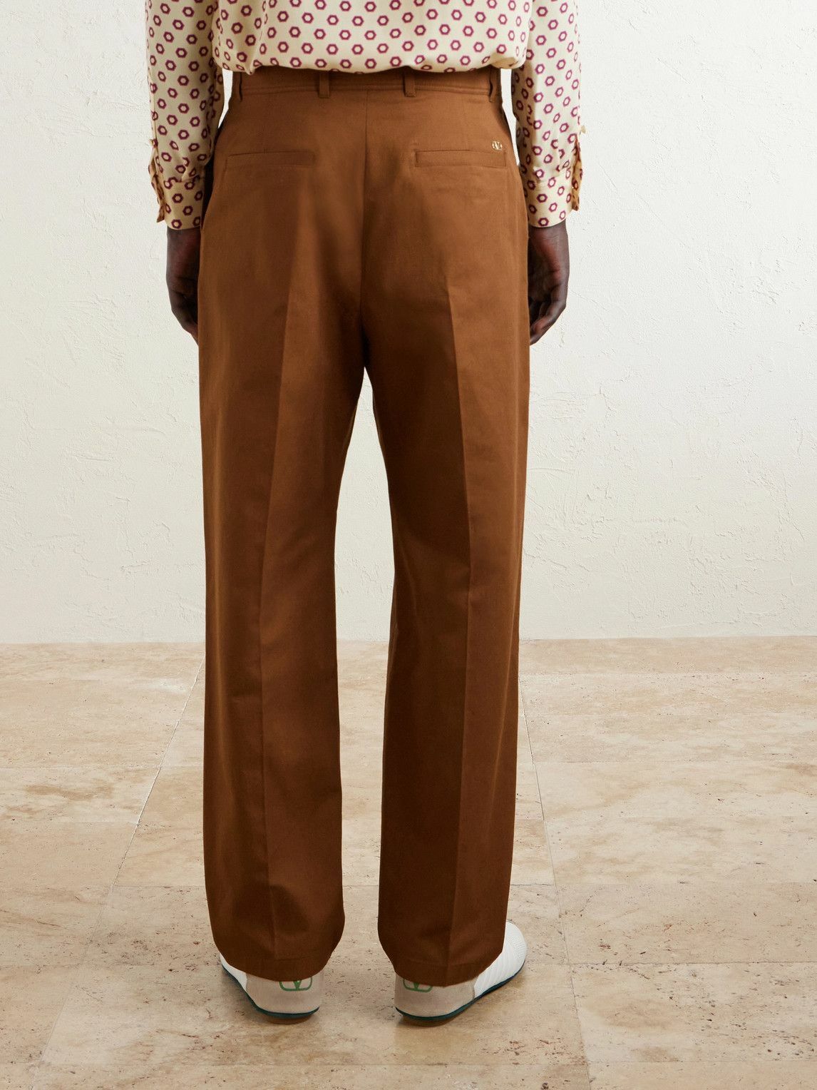 Valentino Garavani - Straight-Leg Cotton-Gabardine Trousers - Brown