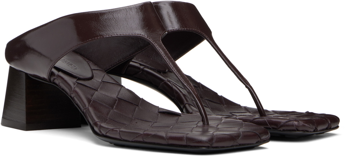 Bottega Veneta Burgundy Marella Thong Heeled Sandals