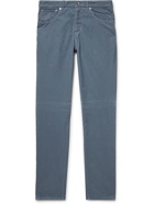 BRUNELLO CUCINELLI - Slim-Fit Tapered Cotton-Corduroy Trousers - Blue