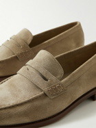 Manolo Blahnik - Perry Suede Penny Loafers - Neutrals