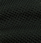 Brioni - 6.5cm Knitted Silk Tie - Dark green
