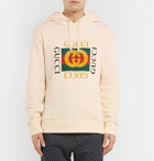 Gucci - Printed Loopback Cotton-Jersey Hoodie - Cream