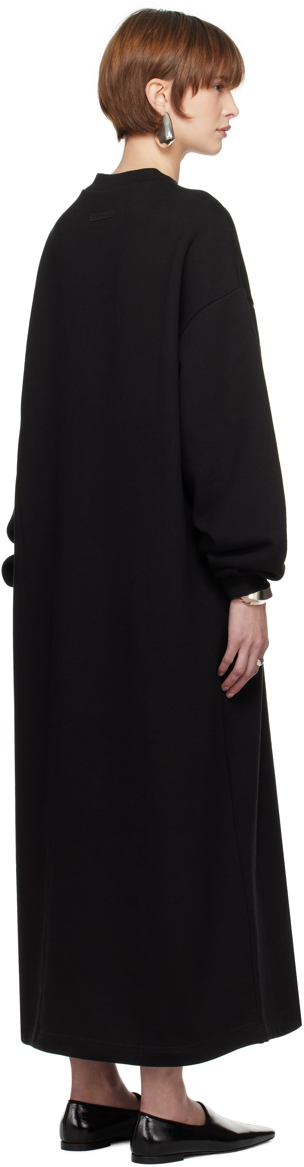Fear of God ESSENTIALS Black Fleece Crewneck Midi Dress