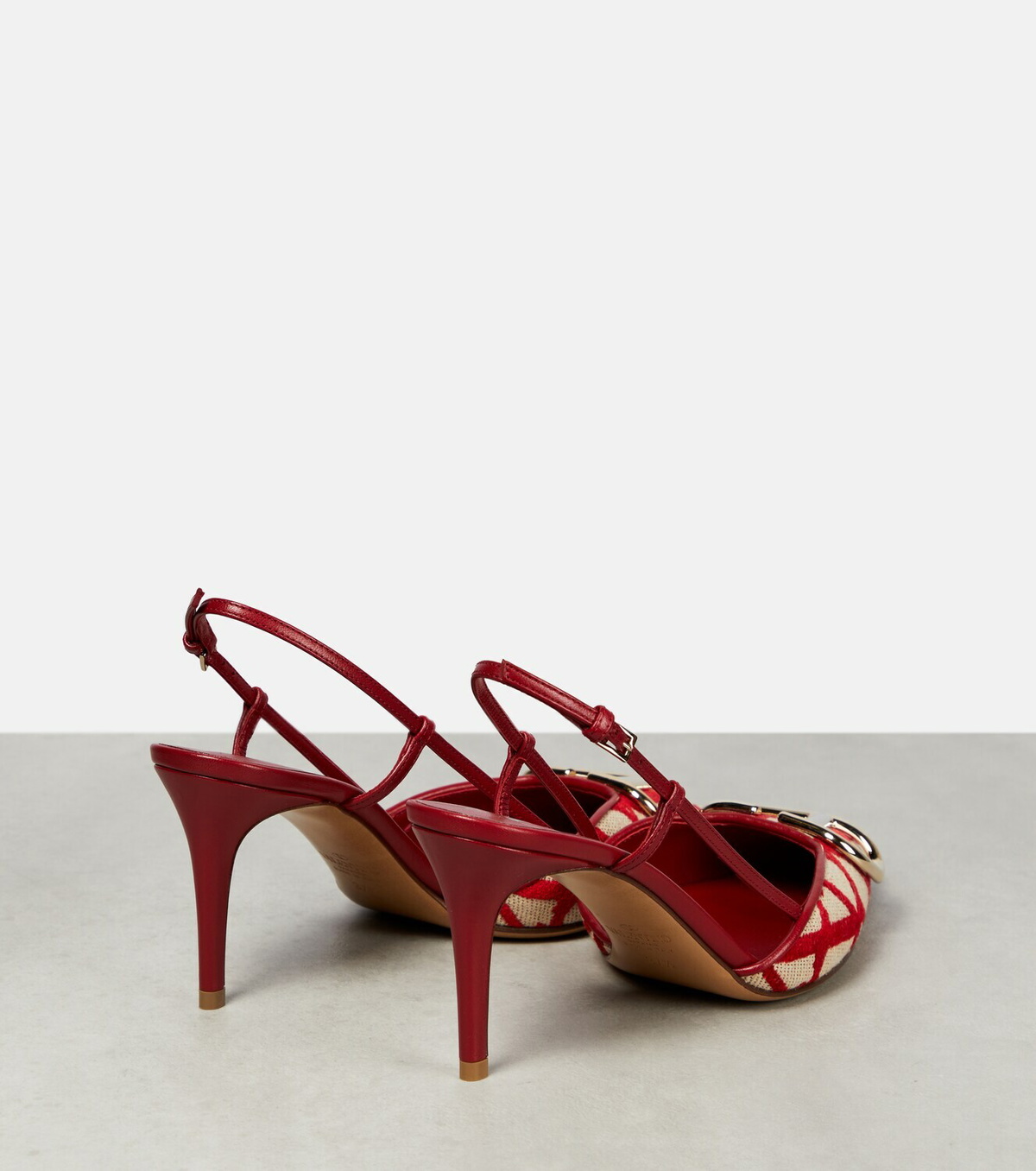 VALENTINO - Ｙ出品 Valentino Garavani Women's Rockstud Tweed 100MM Straps Pumps