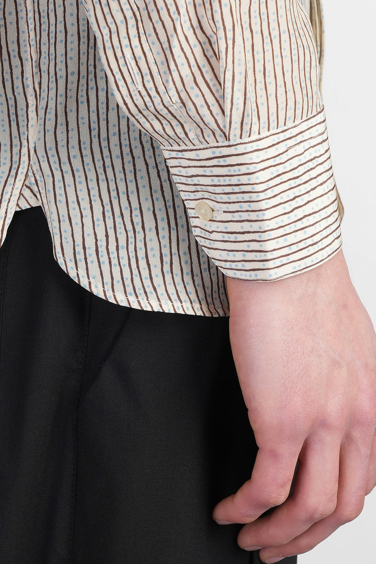 Laneus Shirt In Beige Silk