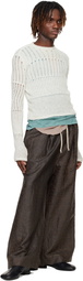 Jan-Jan Van Essche Brown O-Project Doro Dyed Silk Wide Trousers