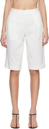 Matteau White Long Chino Shorts
