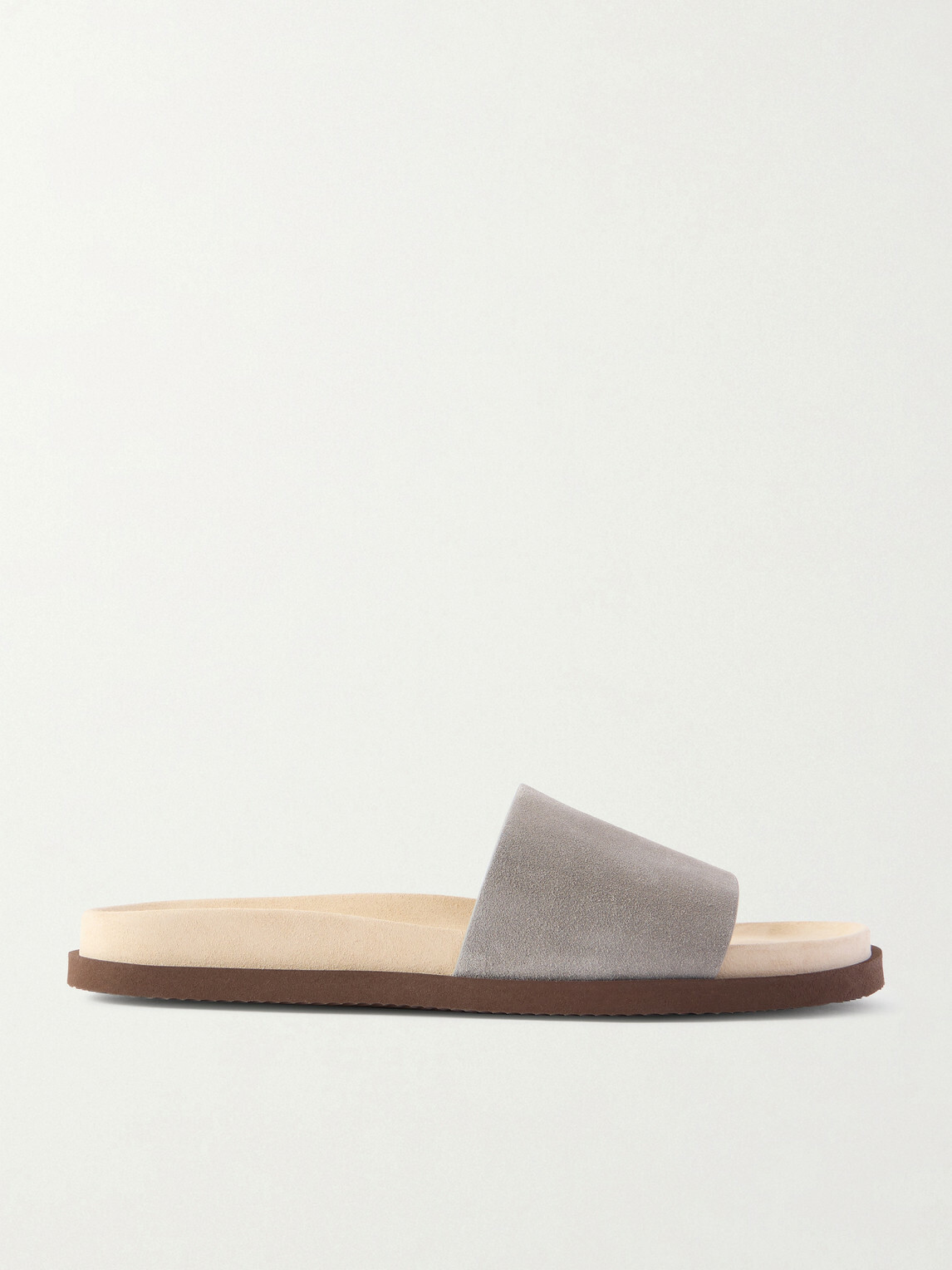 Brunello Cucinelli - Suede Slides - Gray