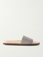 Brunello Cucinelli - Suede Slides - Gray