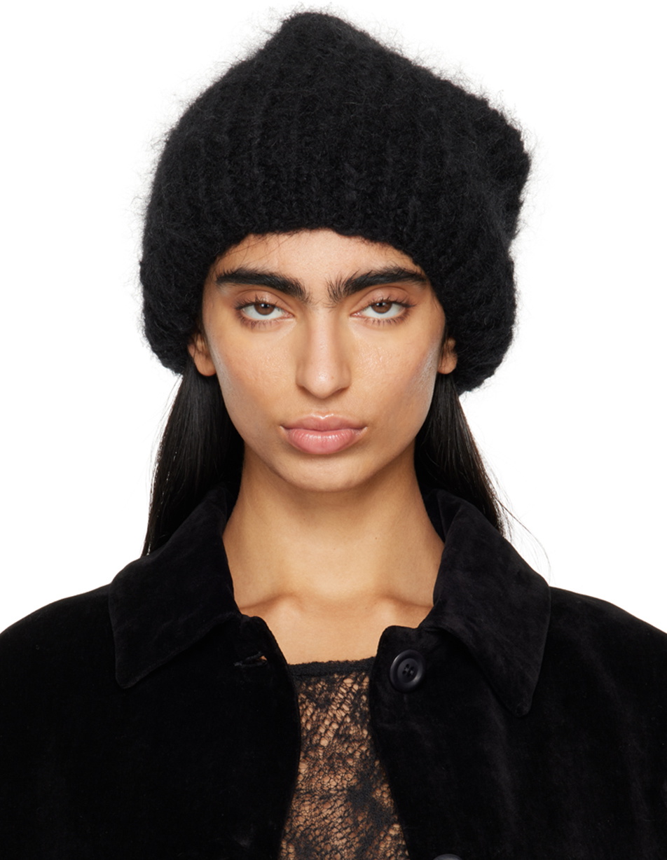 CASEY CASEY Black Mohair Beanie