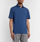 Adidas Golf - adiPure Premium Performance Striped Stretch-Jersey Golf Polo Shirt - Blue