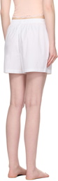 SKIMS White Cotton Poplin Boxer Pyjama Shorts