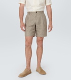 Sunspel Pleated linen shorts