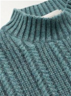 Agnona - Cable-Knit Cashmere and Silk-Blend Sweater - Blue