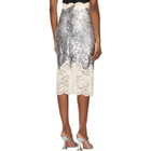 Paco Rabanne Silver Coated Lace Skirt