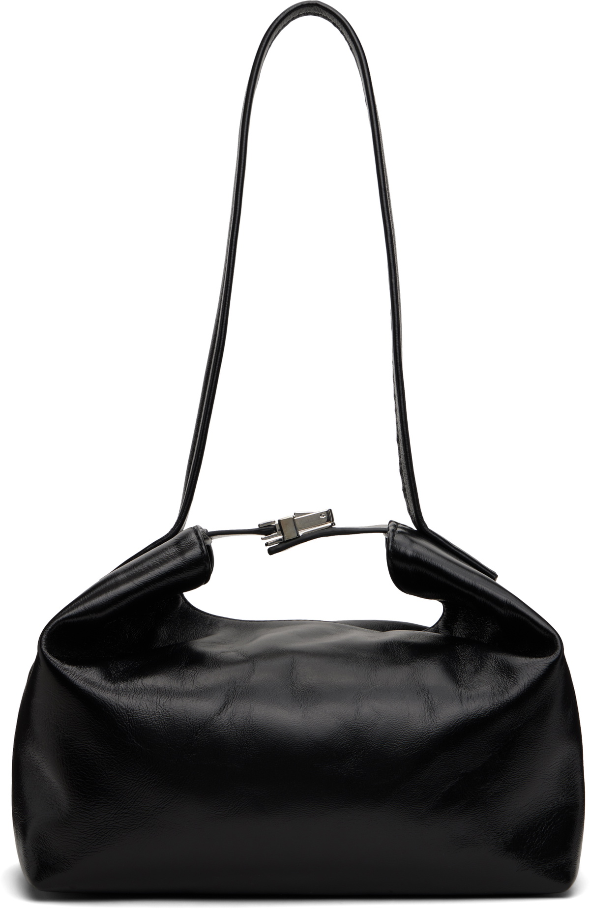BY FAR Black Bea Creased Leather Bag By Far