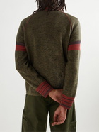 Wales Bonner - Fusion Colour-Block Wool-Blend Zip-Up Sweater - Green