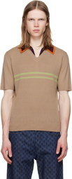 Dries Van Noten Beige Merino Wool Polo