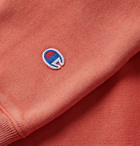 CHAMPION - Logo-Appliquéd Fleece-Back Cotton-Blend Jersey Sweatshirt - Orange