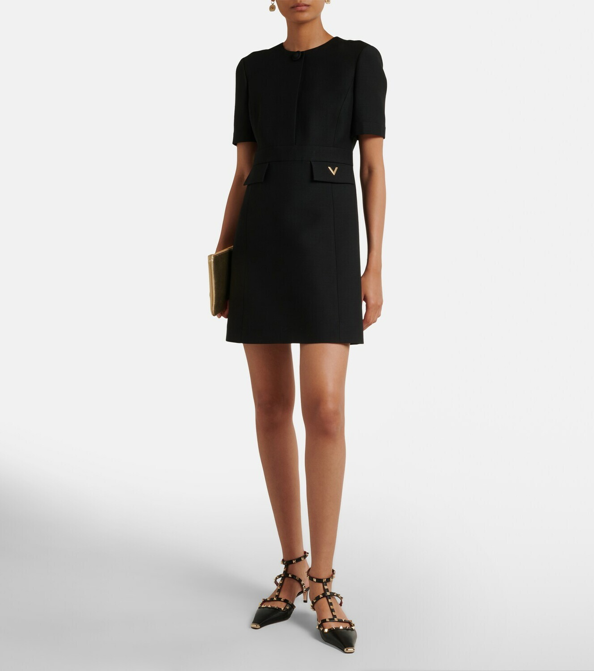Valentino Crepe Couture VGold minidress