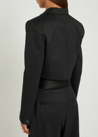 Alaïa Cropped Silk and Stretch-wool Jacket Black