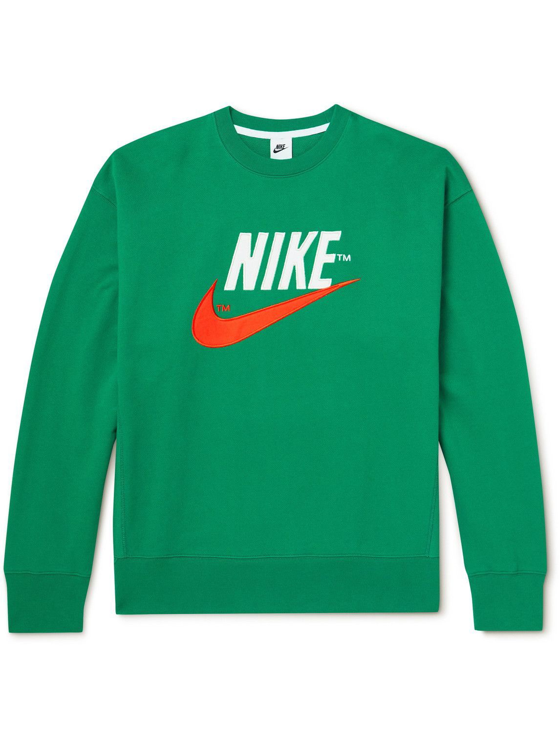Nike - NSW Logo-Embroidered Cotton-Jersey Sweatshirt - Green Nike