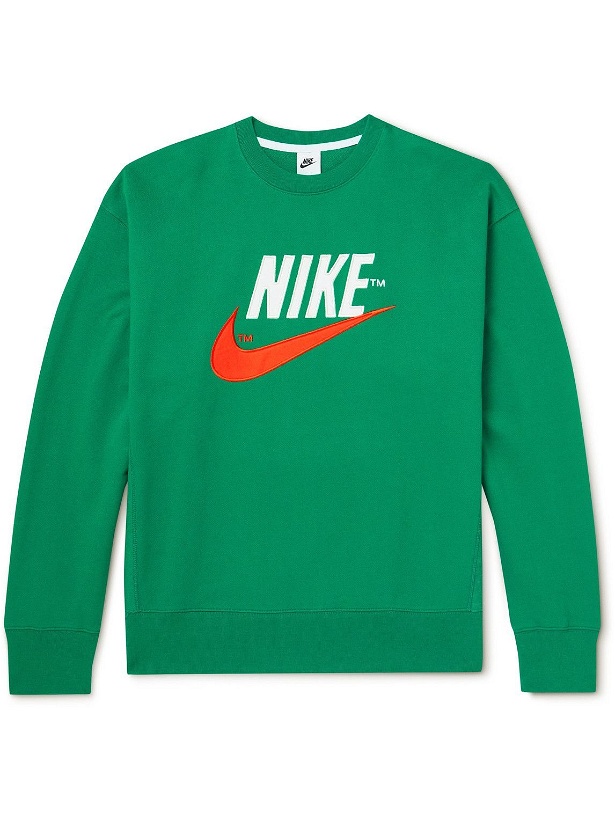 Photo: Nike - NSW Logo-Embroidered Cotton-Jersey Sweatshirt - Green
