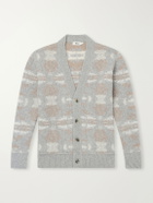 Altea - Virgin Wool-Jacquard Cardigan - Gray