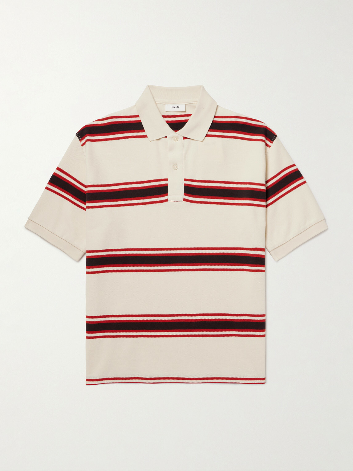 NN07 - Valentin 30047 Striped Organic Cotton-Piqué Polo Shirt - Red