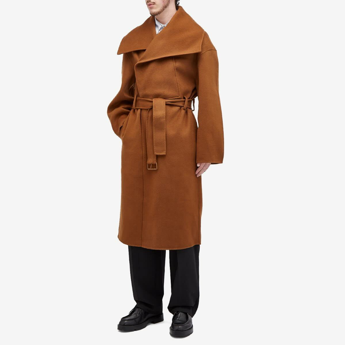 JW Anderson Women's Wrap Coat in Tobacco JW Anderson
