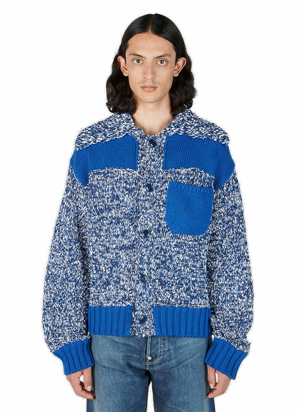 Photo: Kenzo - Mouliné Button Down Cardigan in Blue