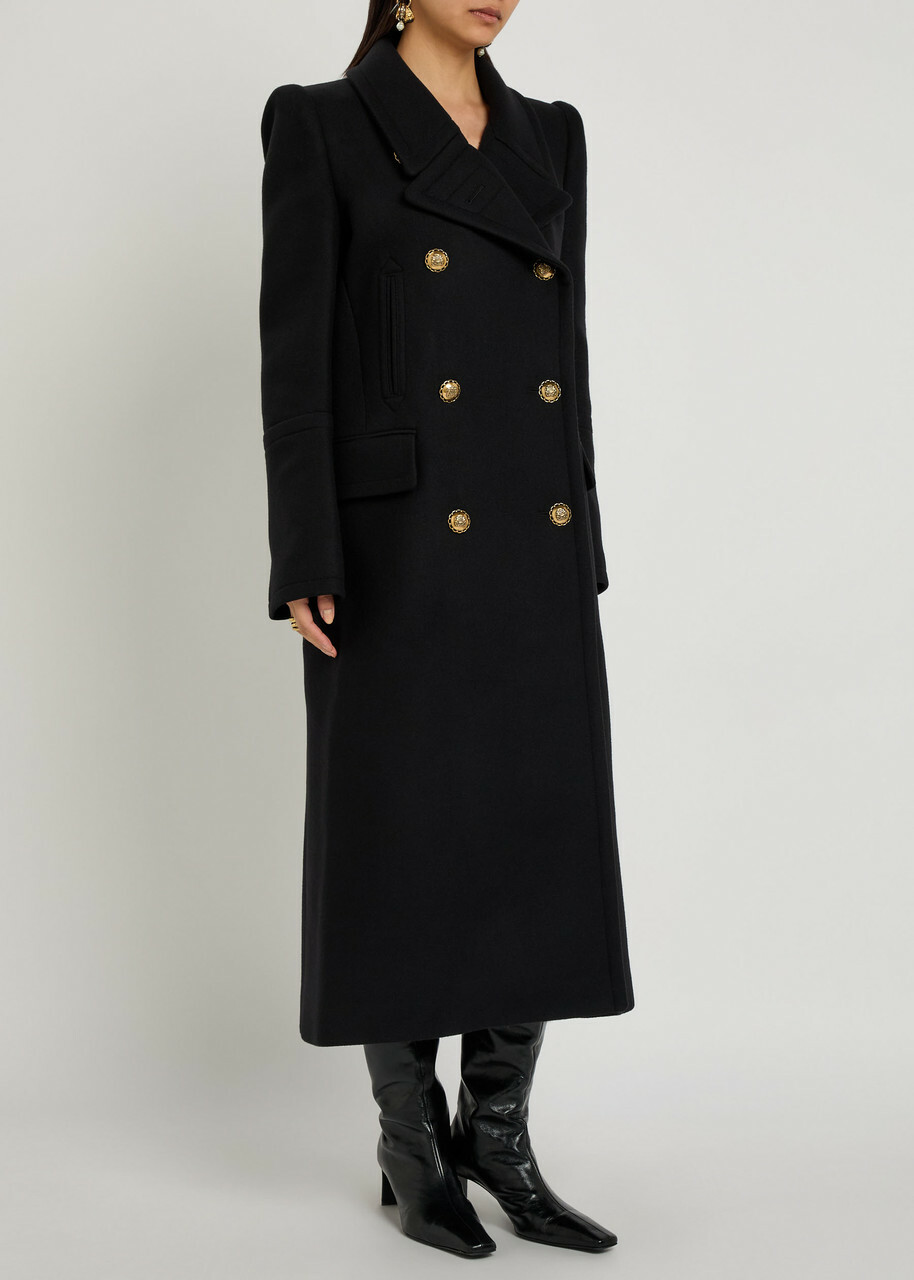 Zimmermann Hypnotic Double-breasted Wool-blend Coat Black