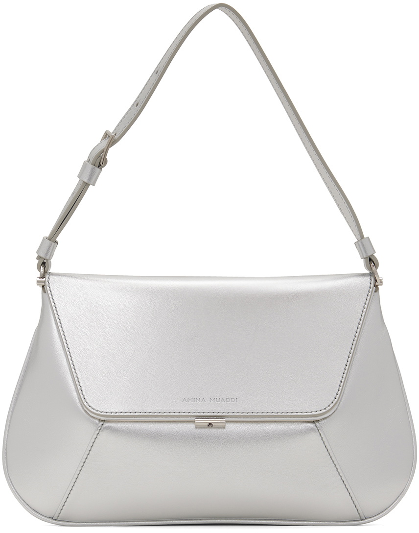 Amina Muaddi Silver Ami Bag