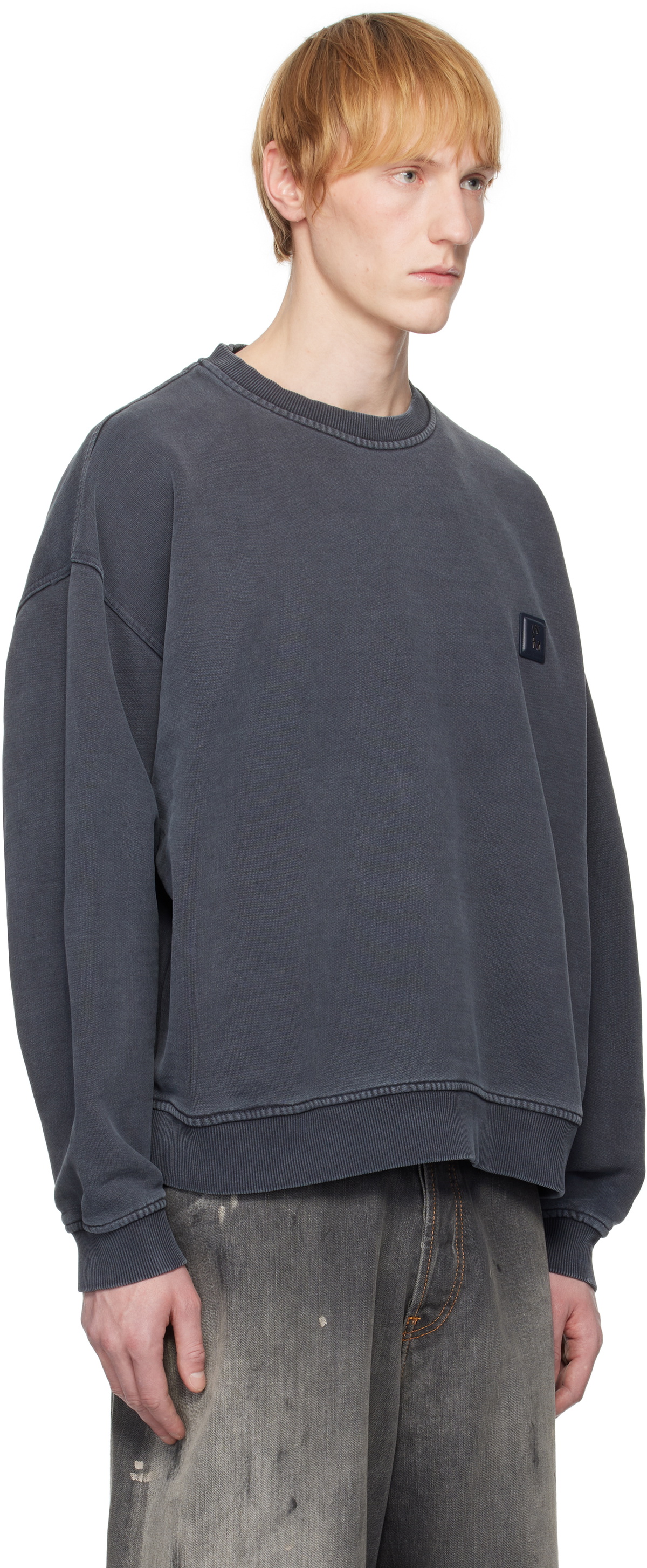 WOOYOUNGMI Gray Dying Back Logo Sweatshirt