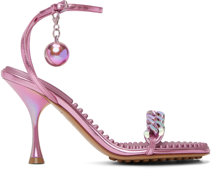 Bottega Veneta Pink Dot Heeled Sandals Bottega Veneta