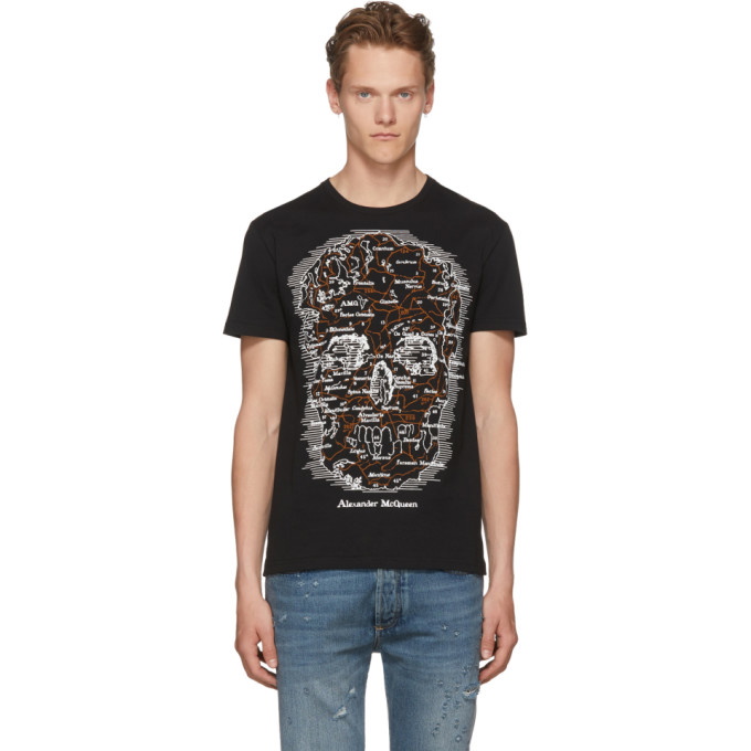 Photo: Alexander McQueen Black Map Skull T-Shirt