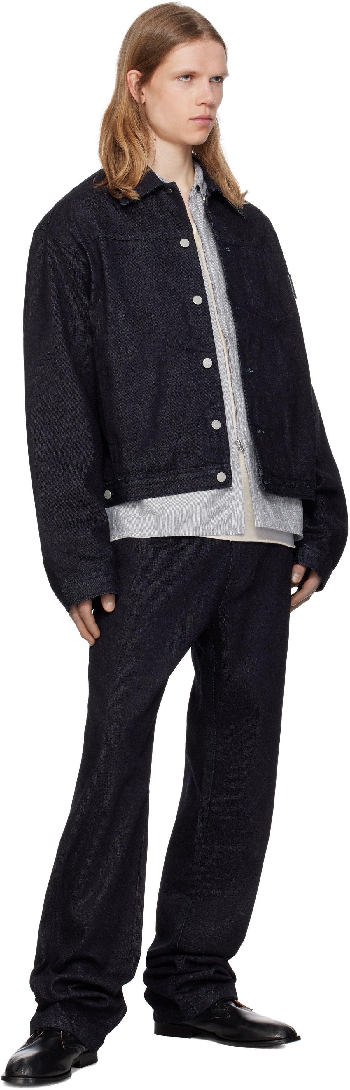 POST ARCHIVE FACTION (PAF) Navy 8.0 Right Denim Jacket Post