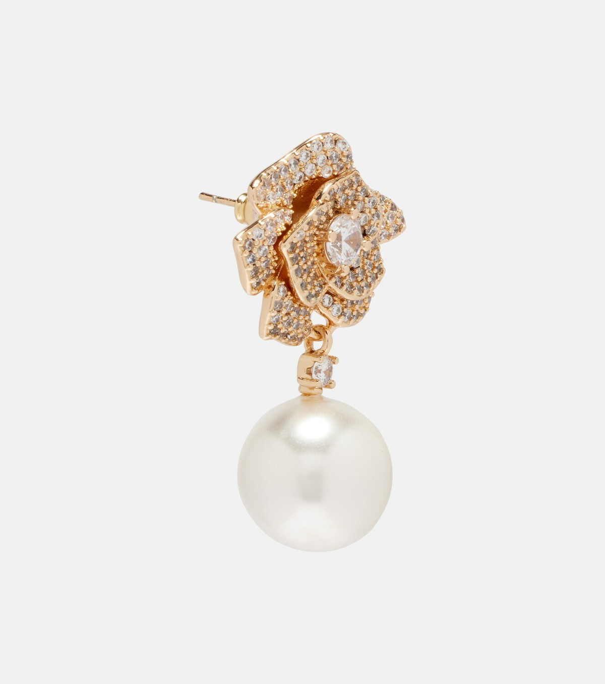 Self-Portrait Embellished faux pearl drop earrings