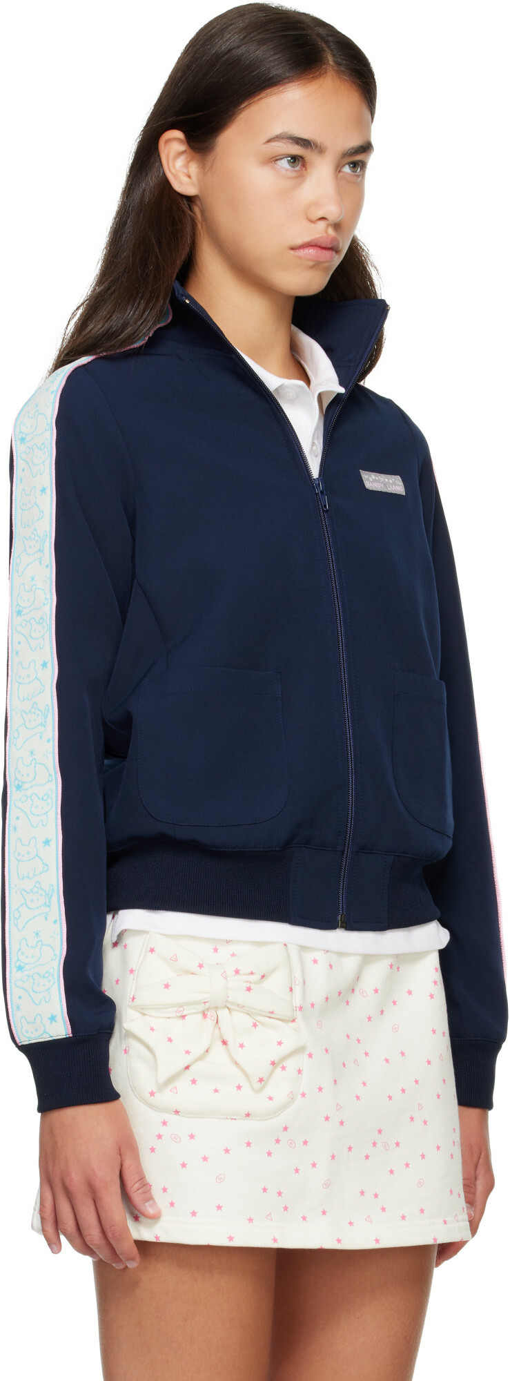 Sandy Liang Navy Lia Jacket
