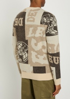 Les Deux Globe Jacquard Knit Jumper Sand