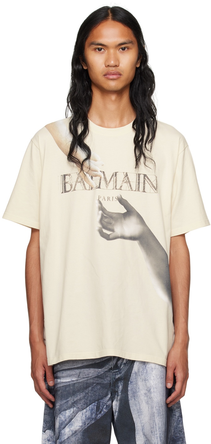Balmain Off-White Statue T-Shirt Balmain