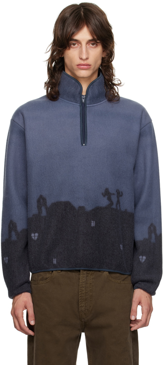 トップス Carne Bollente Souvenirs from Paris Carne Bollente Blue Rooftop Romance In Paris Sweatshirt Carne Bollente