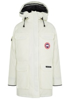 Canada Goose Women's Medium White Expedition Hooded Arctic-Tech Parka Coat Water-Resistant