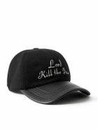 Enfants Riches Déprimés - Lord Kill The Pain Leather-Trimmed Embroidered Wool and Cashmere-Blend Baseball Cap